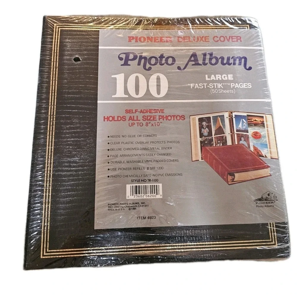 3x Vtg NOS Unused Self Adhesive Photo Album‎ 3 Ring Binder 100 Pages